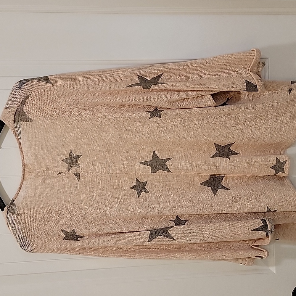 143 Story Oversized Star Lightweight Cardigan Wrap Beachcover Size Large - Picture 4 of 8